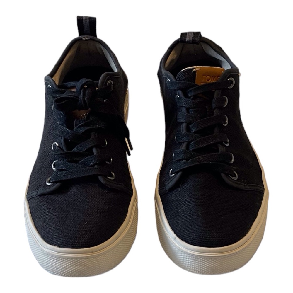 Toms Men's Black Fabric Vans, 8 - Picture 2 of 7